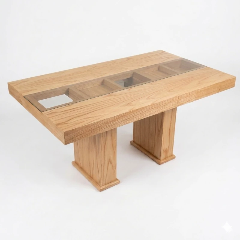 Mesa Anabel 160cm con vidrio
