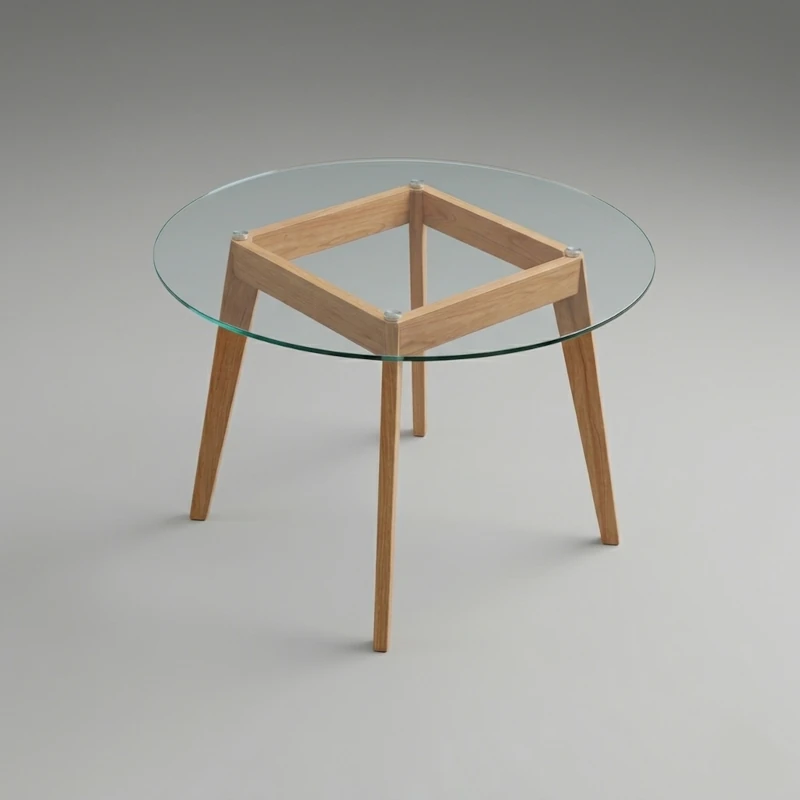 Mesa circular de vidrio 110cm