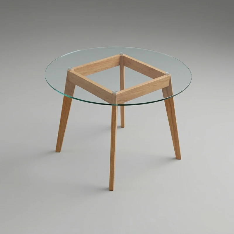 Mesa circular de vidrio 120cm